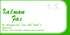 kalman fai business card